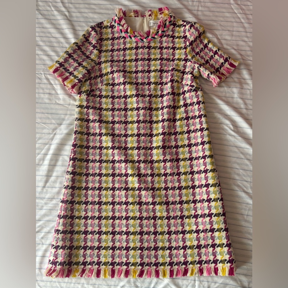💕ODLR multicolor tweed fringe dress💕